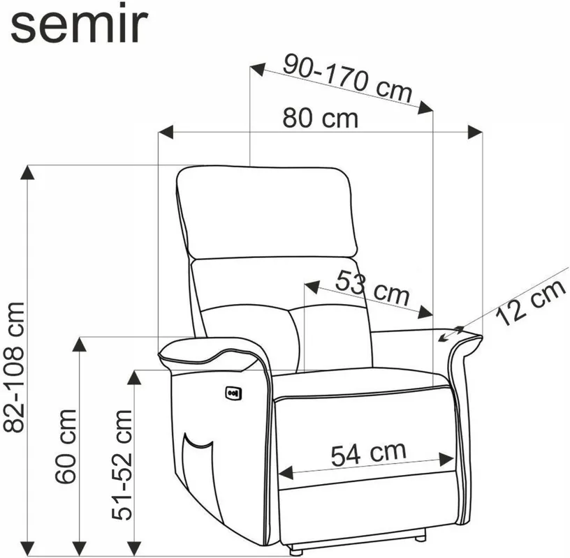 Fotel Semir z elektryczną funkcją relax