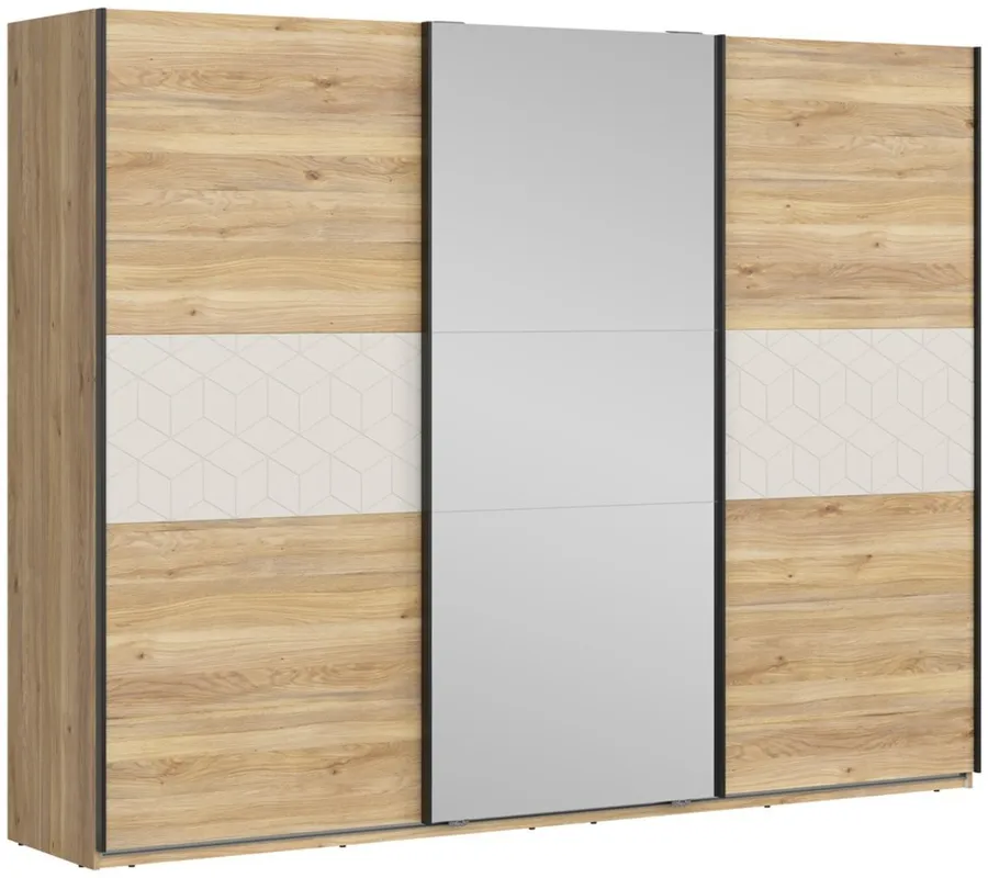Šatní skříň s posuvnými dveřmi Glamour se zrcadlem 270 cm