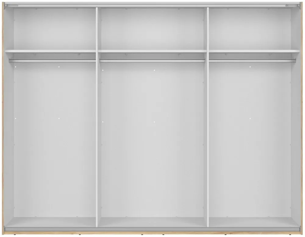 Šatní skříň s posuvnými dveřmi Glamour se zrcadlem 270 cm
