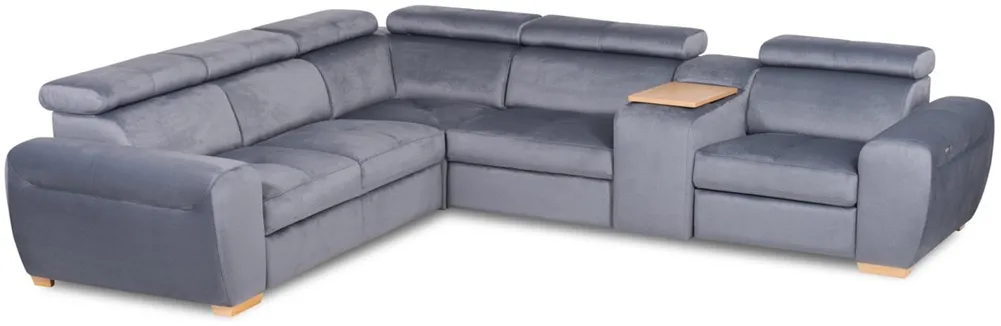 Rohová pohovka Living pravostranná s úložným prostorem, funkcí spaní a elektrickou funkcí relax