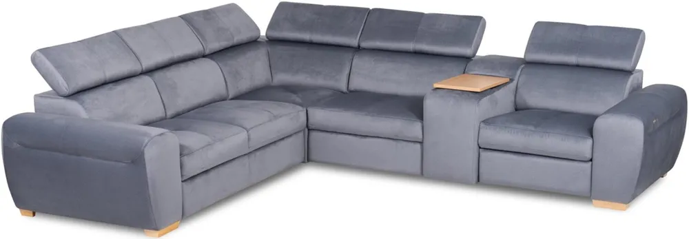 Narożnik Living prawostronny z pojemnikiem, funkcją spania oraz elektryczną funkcją relaks 