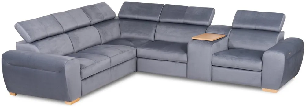 Rohová pohovka Living pravostranná s úložným prostorem, funkcí spaní a elektrickou funkcí relax