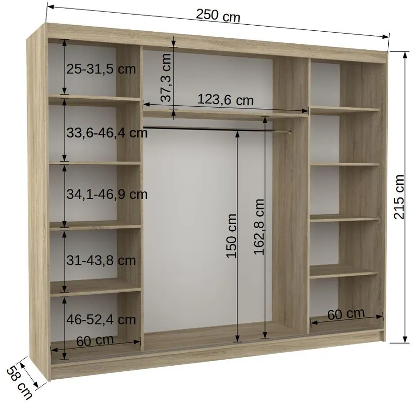 Skriňa Denis 250 cm