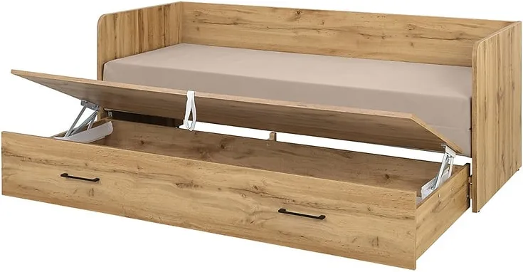 Rozkládací postel Tetrix s úložným prostorem a matrací