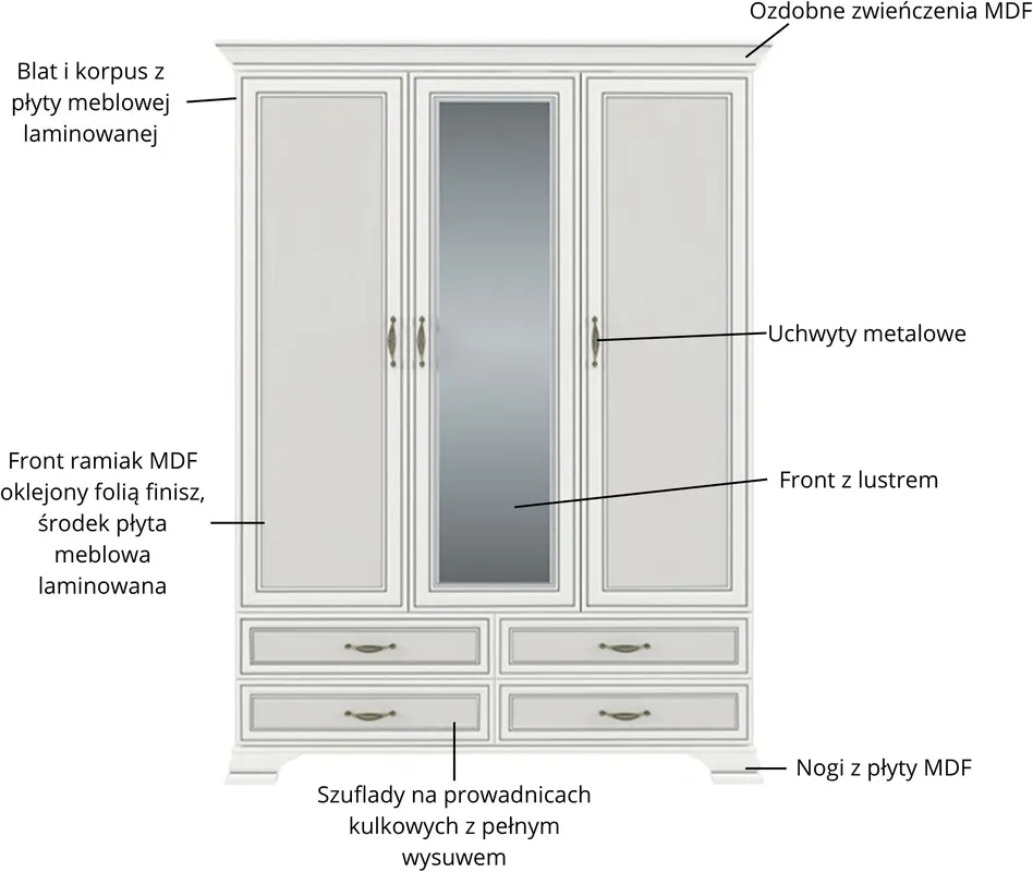 Szafa Tiffany II z lustrem