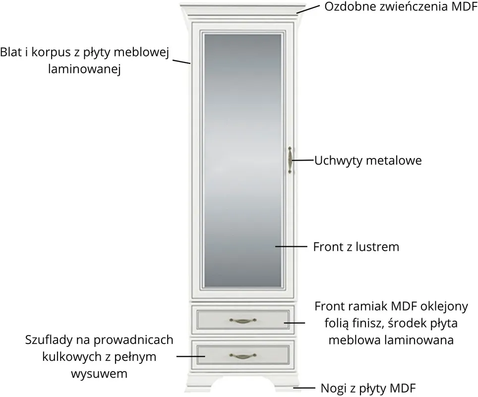 Regał Tiffany II z lustrem