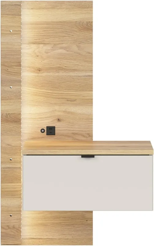 Szafka nocna Glamour prawa z szufladą, oświetleniem LED oraz portem USB do łóżka 
