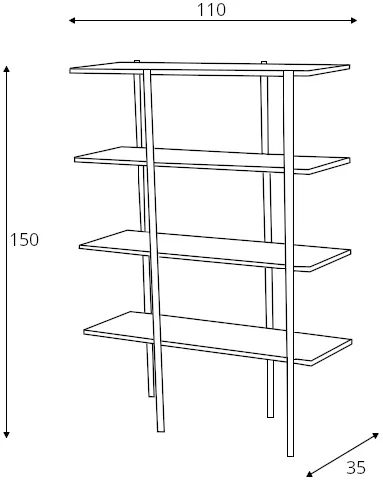 Regál Rave Solid Wood hnědý 110x35