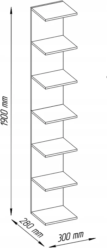 Nástěnný regál Tika 190 cm