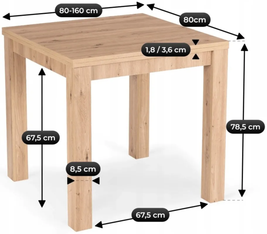 Stôl 80 cm