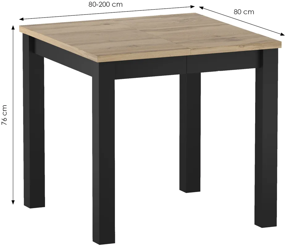 Rozkladací stôl Axo 80x80/200 cm