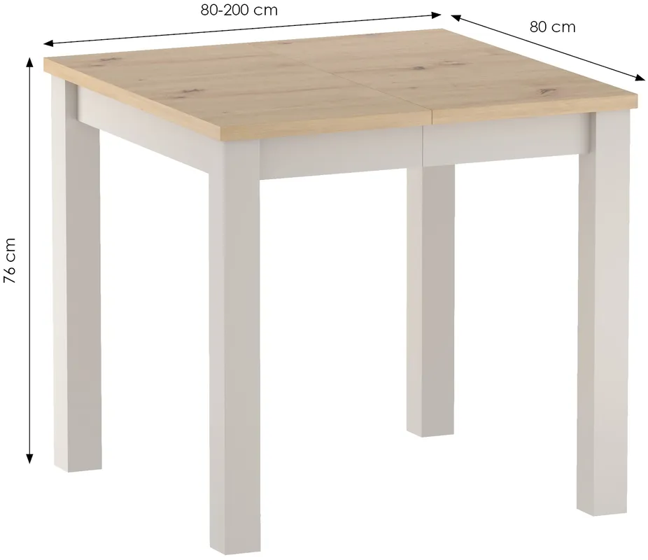 Rozkladací stôl Axo 80x80/200 cm
