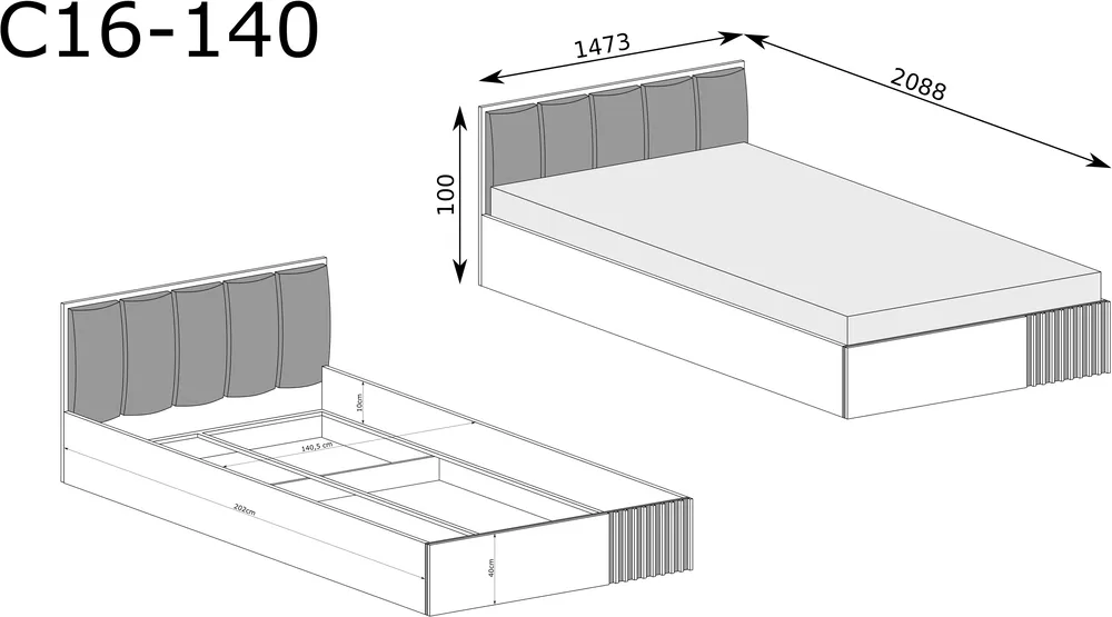Łóżko Cali 140