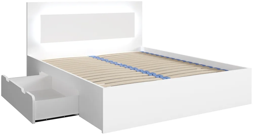 Posteľ 180 Fino so zásuvkami a LED osvetlením
