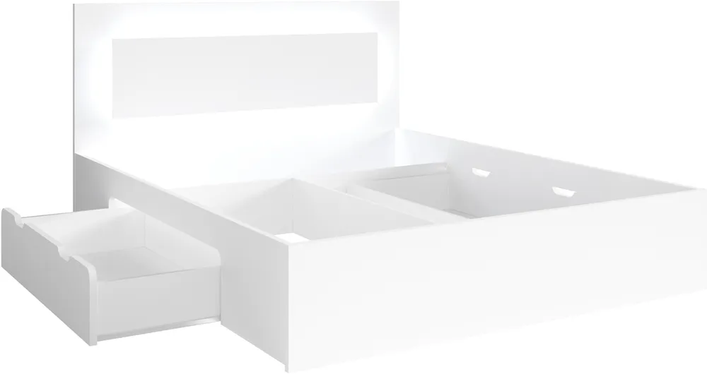 Postel 180 Fino se zásuvkami a LED osvětlením