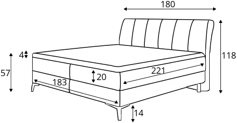 Kontinentální postel 180 Aderito