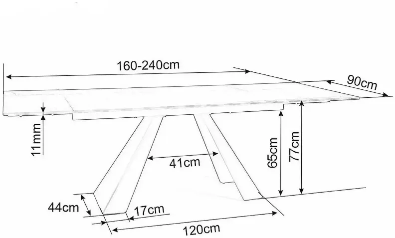 Stôl Salvadore 160 cm