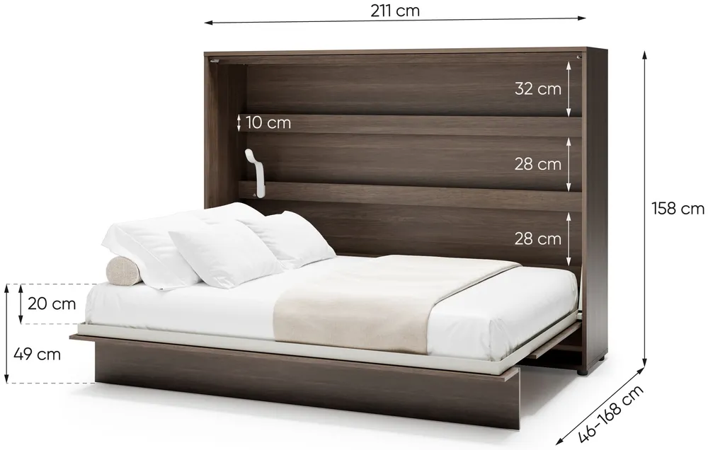 Sklápacia posteľ horizontálna 140 Bed Concept
