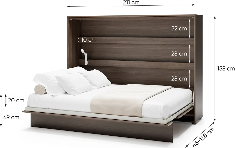 Sklápěcí postel vodorovná 140 Bed Concept