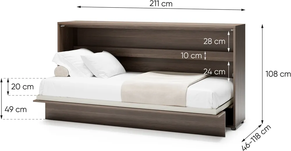 Moderná sklápacia posteľ do obývačky alebo spálne 90 Bed Concept