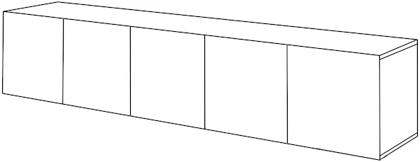 Závěsný TV stolek Asha 200 cm