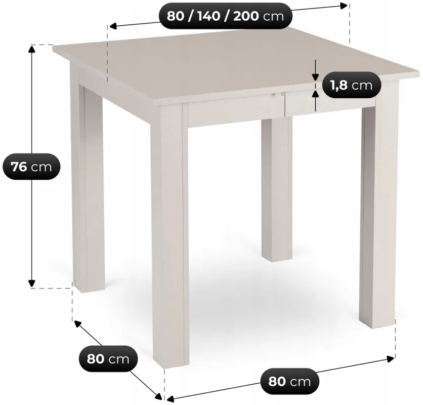 Rozkladací stôl Ben 80-200 cm