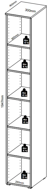 Regál MultiDo 30 cm se 6 policemi