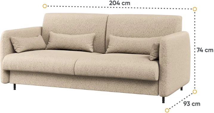 Sofa 180 do półkotapczanu BC-13 w kolorze Biały Połysk
