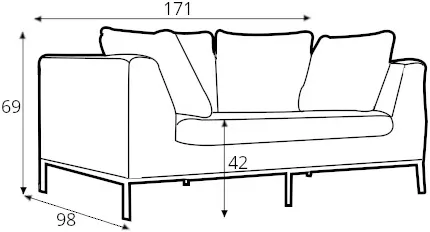 Sofa 2-osobowa ciemna pepita Ambient