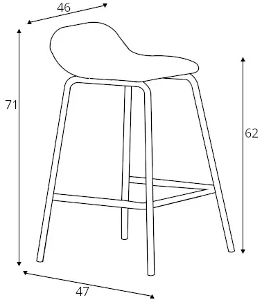 Barová židle Laroc (výška 62 cm)