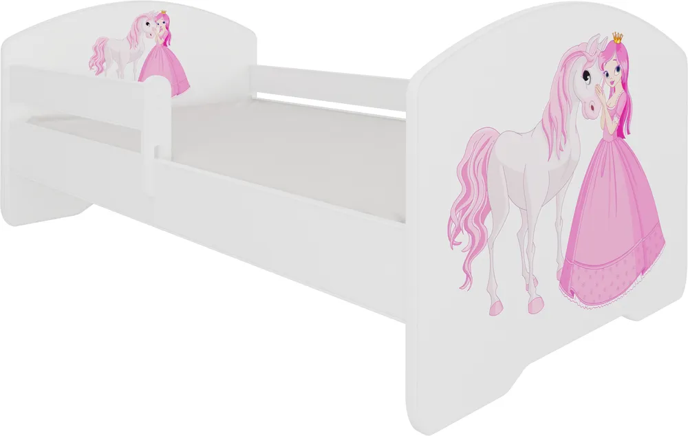 Postel s matrací a zábranou Pepe Princess And Horse 140 cm