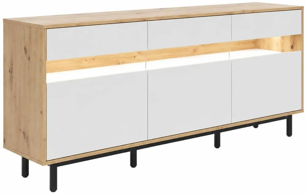 TV stolek Gap 190 cm s 3 dveřmi a zásuvkami
