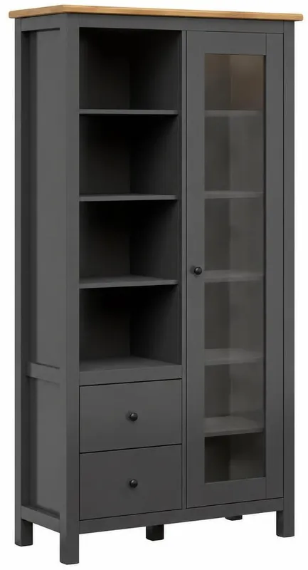 Pojemná vitrína s dvířky a zásuvkami do obývacího pokoje Hesen