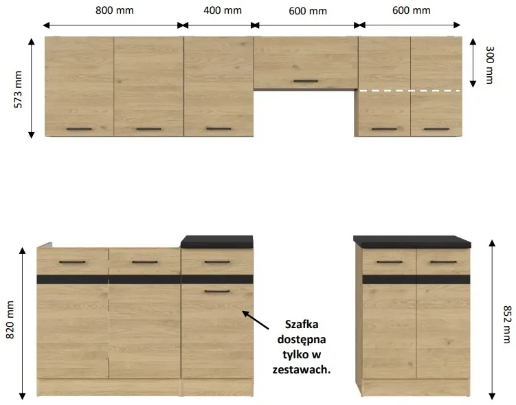 Kuchyňská linka Junona Line 240 cm s pracovní deskou
