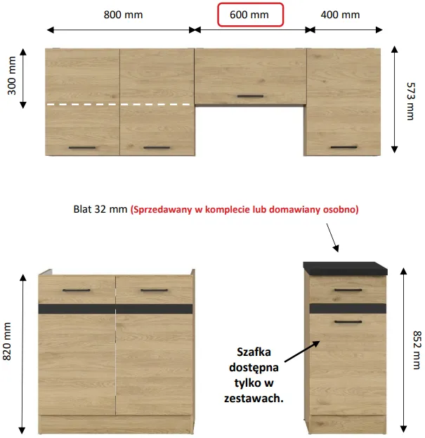 Kuchyňská linka 180 Junona s pracovní deskou