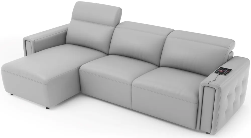 Levostranná rohová pohovka Monaco s funkcí spaní a systémem cargo