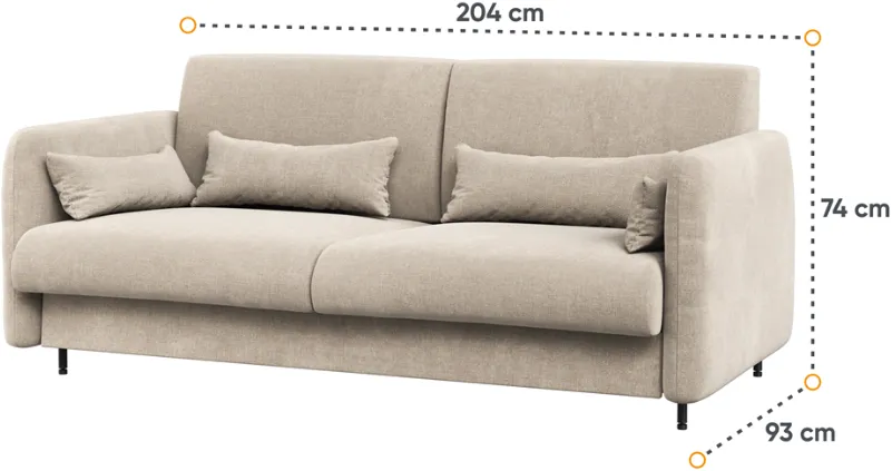 Sofa 180 do półkotapczanu BC-13 w kolorze Biały Alpejski
