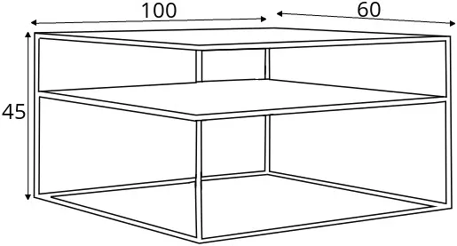 Konferenční stolek na kovových rámech do obývacího pokoje Tensio 2 Floor 100x60