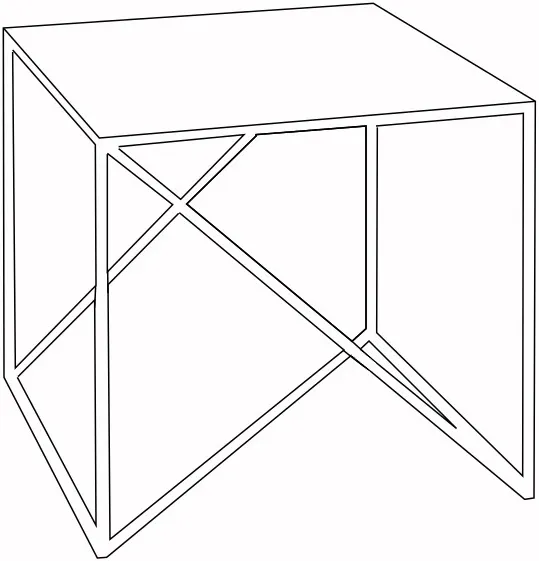 Konferenční stolek na kovových rámech 50x50 cm Memo Metal