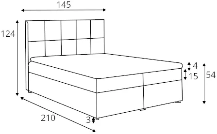 Postel boxspring do ložnice 145 Glossy
