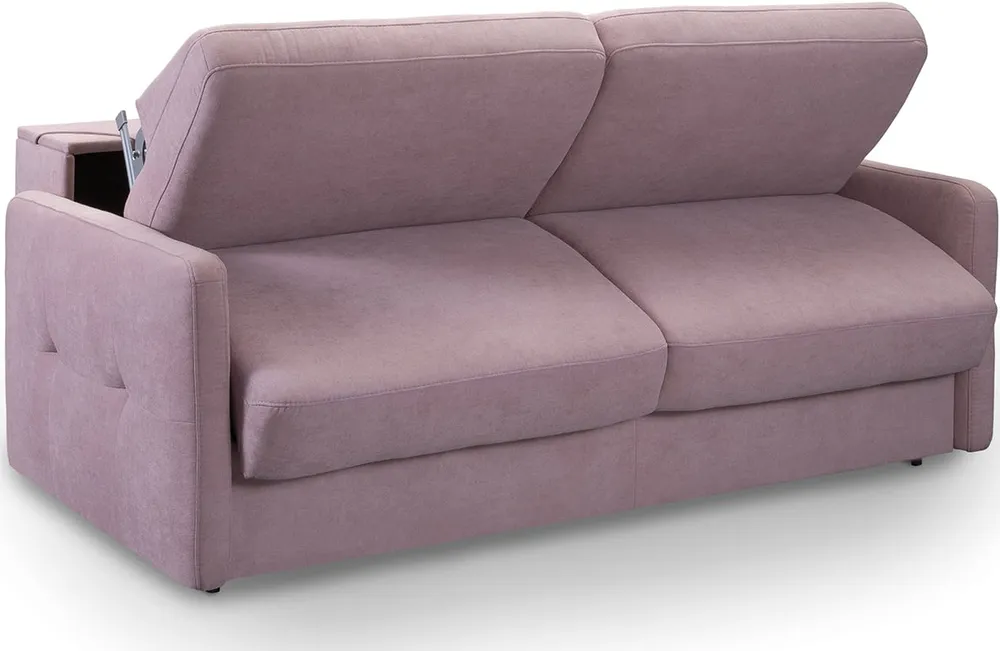 Sofa 2-osobowa Ema PRO z funkcją spania typu stelaż włoski i pojemnikiem
