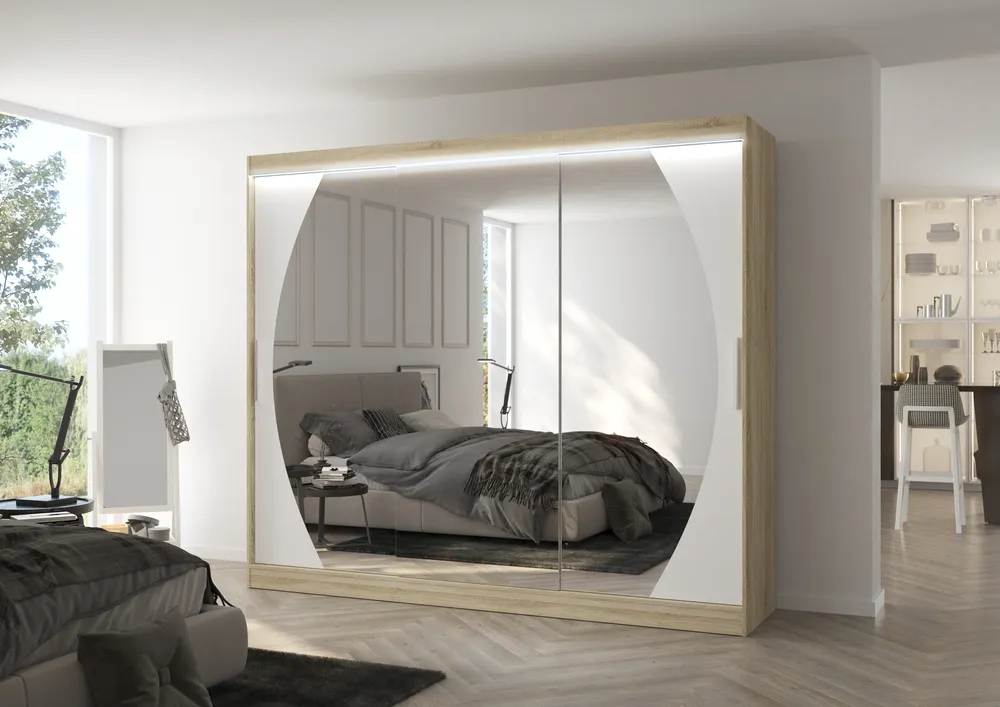 Šatní skříň s osvětlením Cambe 250 cm