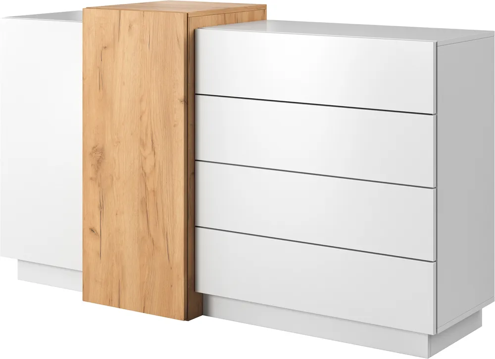 Dvoudveřová komoda se zásuvkami do obývacího pokoje nebo ložnice 3D
