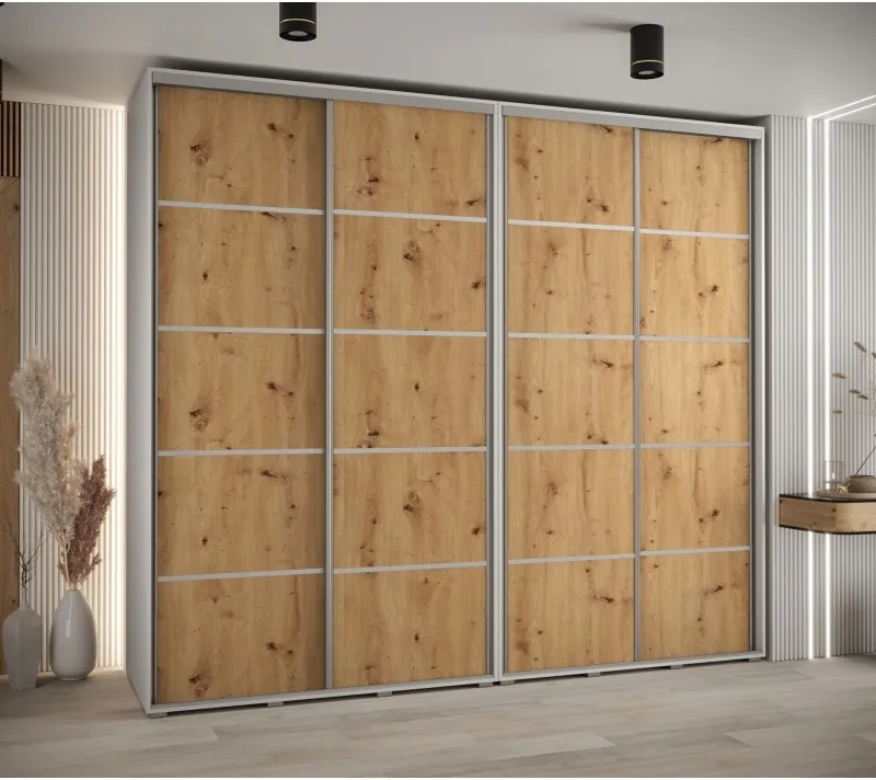 Vysoká šatní skříň s posuvnými dveřmi Davos 4 270, hloubka 60 cm, výška 235,2 cm