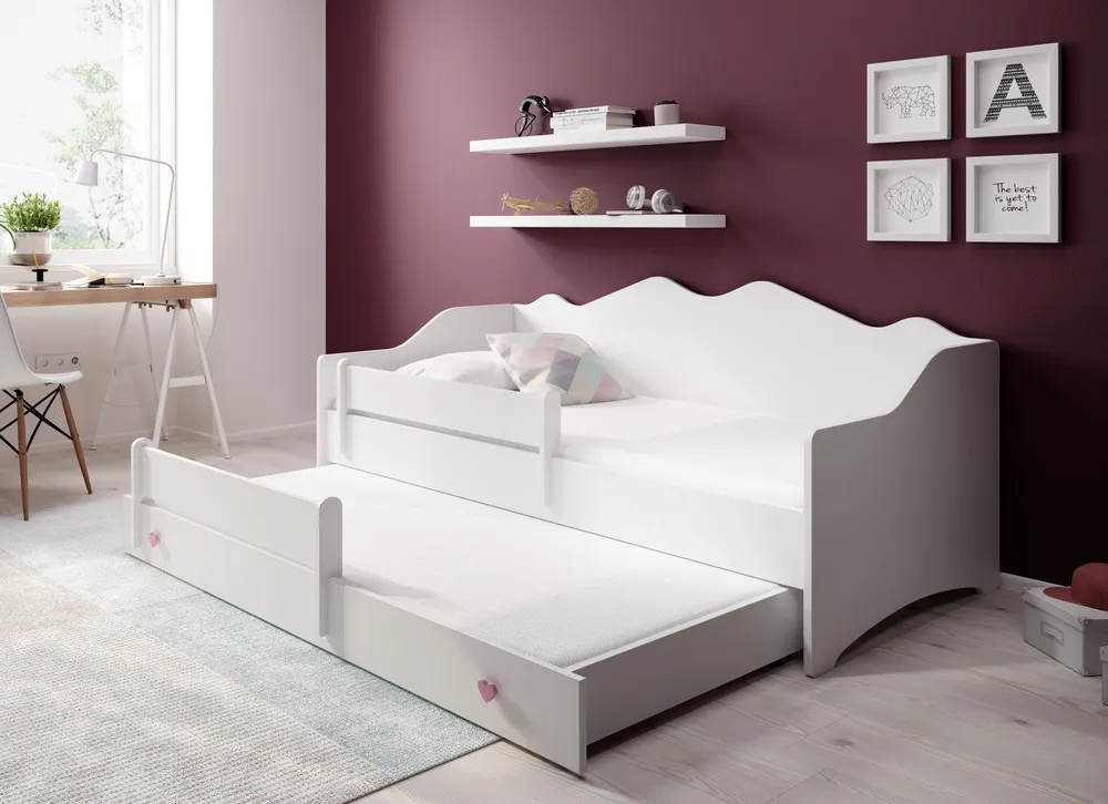 Łóżko podwójne z materacami Emka II 160x80