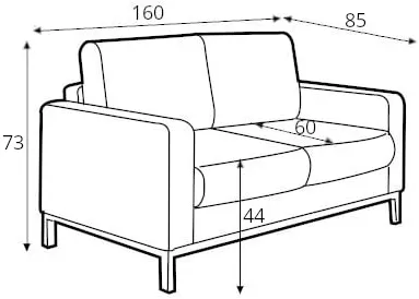Sofa 2-osobowa z funkcją spania Scandic