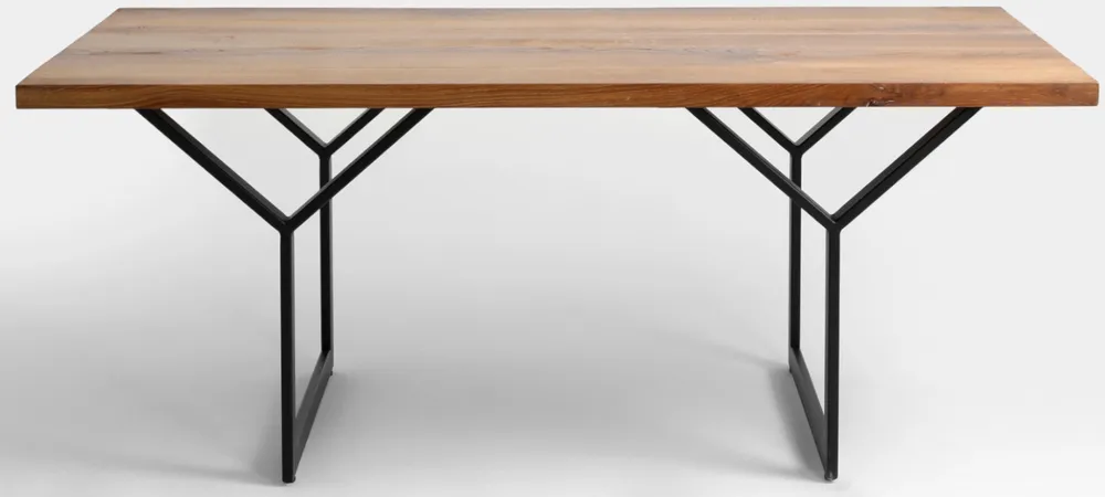 Stůl na kovových rámech do jídelny 160 Longo Solid Wood