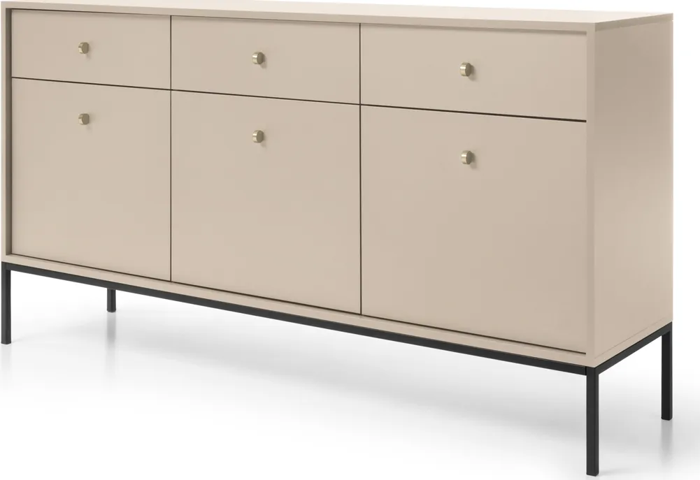 Moderní třídveřová komoda se zásuvkami do obývacího pokoje Mono