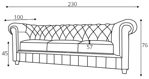 Sofa 3-osobowa Chesterfield Cambridge