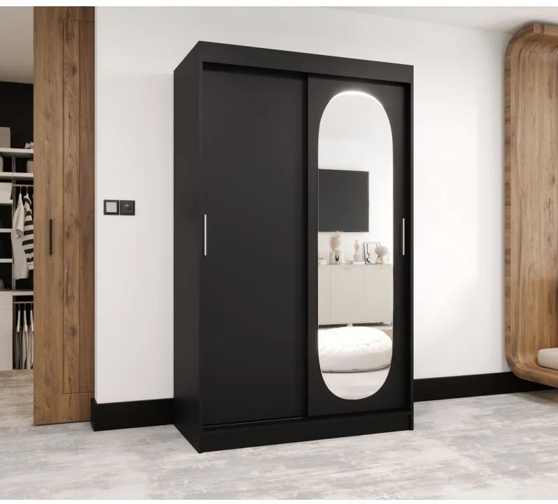 Šatní skříň s posuvnými dveřmi se zrcadlem Royal 120 cm